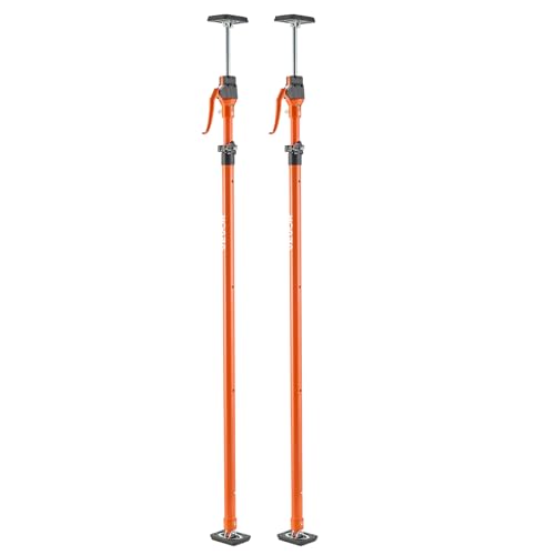 VEVOR Cabinet Jack Support Pole, 2-Pack, 49.2-114.6 Inch Steel Telescopic Quick Support Rod, Adjustable 3rd Hand System up to 198 lbs Capacity for Installing Cabinets, Lifting Drywall, Cargo Bars - style: 49.2"-114.6" 2PC
