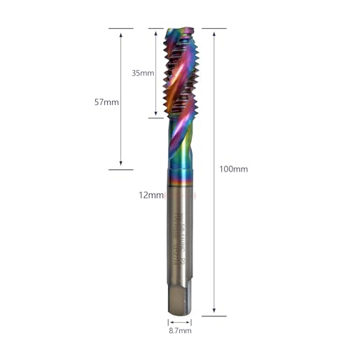 Tools DLC Coating Spiral Flute Taps High Speed Steel (HSSCo) 3 Flutes Tapping Tool Inch Taps Set 5/8-11UNC 1PCS - size: 5/8-11UNC Spiral Flute 1pcs