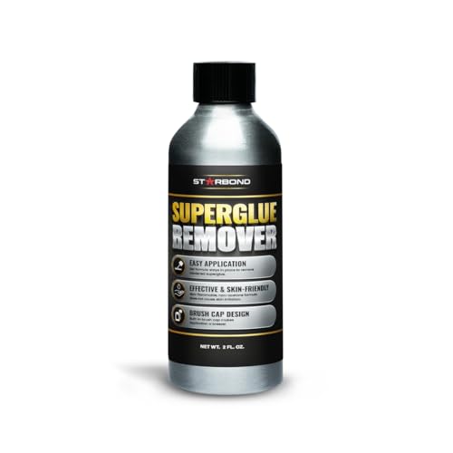 Starbond 2 oz. Super Glue Remover – Dissolves Adhesive – CA Glue Debonder with Easy Brush Cap Applicator