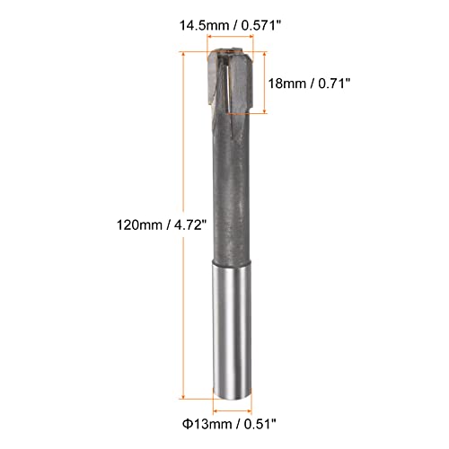 HARFINGTON Chucking Reamer 14.5mm H7 C1/K30 Carbide Tip Precision Straight Flutes Round Shank Lathe Machine Milling Cutter - size: 14.5mm