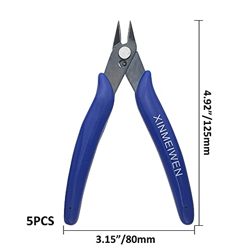 10Pack Wire Cutters Precision Electronic Flush Cutters Mini Cutting Pliers for Ultra-fine Cutting Needs (Blue) - color: Blue, size: 10Pack