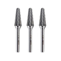 LU&MN SL-4 Tungsten Carbide Burr, 1/2" × 1-1/8” Head, 1/4" Shank, 3 PCS - style: SL-4,3PCS