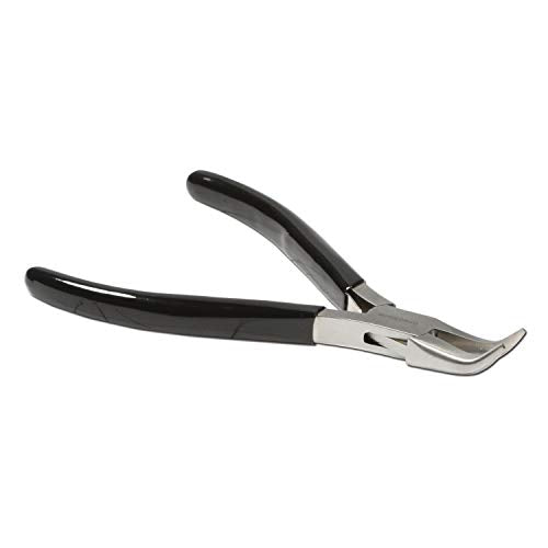 The Beadsmith Bent Chain Nose Pliers – Extra Fine Tips – 4.5 inches (114mm) – PVC Grip Handle with Double Leaf Springs – Jewelry Making Tool for Creating Bracelets, Earrings and Necklaces