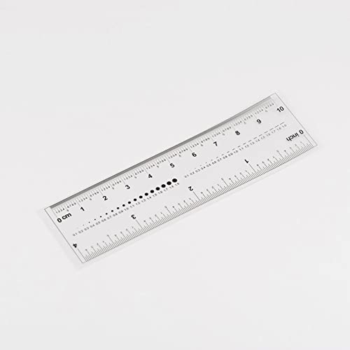 HARFINGTON Film Flexible Ruler, 4 Inch, 0.1mm Scale, PET Plastic Covered, Folding, Transparent