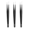 HARFINGTON 3pcs 4.92" Long ESD-11 Anti-static Straight Pointed Tip Tweezers - size: 4.92"（ESD-11)