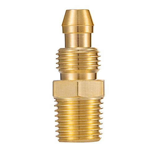 Premium Solid Brass 10PCS Reusable Replacement Fitting For 1/4-Inch ID Hose,1/4-Inch NPT Rigid (10 PCS 1/4 Inch) - size: 10PCS 1/4 Inch
