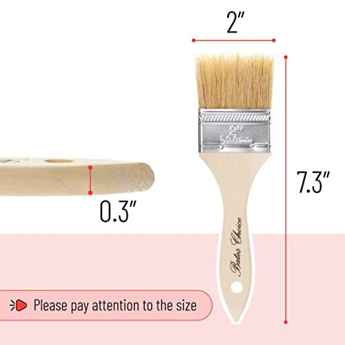 Bates- Chip Paint Brushes, 2 Inch, 9 Pack, Natural Bristle with Wood Handle - size: 2 Inch, 9 Pack