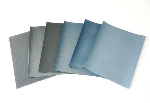 9x11 Matador Sanding Sheets Wet/Dry Waterproof Sandpaper S/C Grit 1500 2000 2500 3000 5000 7000 6 Assortment Fine Abrasive for Sanding, Wood Finishing, Metal Furniture Polishing Made in Germany