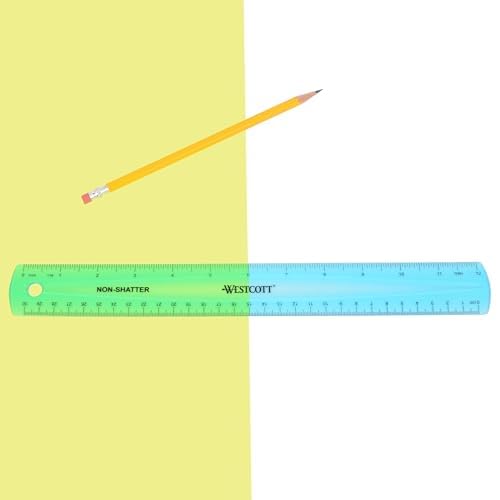 Westcott Shatterproof Ruler, 12-Inch, Blue, 16010 - color: Blue