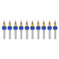 uxcell 10pcs PCB Drill Bits 1/8" Shank 0.2mm Titanium Coated Carbide Micro Twist Mini Drill Bits Set Rotary Drilling Tool for Print Circuit Board Jewelry CNC Engraving - size: 0.2mm