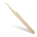 MGER Eyelash Extension Tweezers, Professional Curved Pointed Isolation Tweezers for Classic Individual Volume Mink Lash Extensions, Pointed Tweezers Stainless Lash Extensions, Gold tweezers - style: Curved- Multi Use