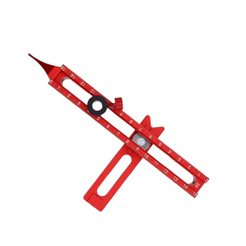 Fabater Woodworking Scriber Marking Line Ruler, 15CM Adjustable Aluminum Alloy Sliding T Square Ruler, Precision Line Drawing Aid Rule Tool, Multifunctional Marking Tools (Style 2)