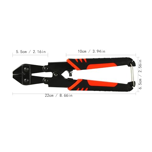Mini Bolt Cutter,Small Heavy Duty Wire Cable Cutter with Soft Grip Anti-Slip Handle,Sharpen Cutting Edge,Wire Cutter,One Hand Operation,Small and Portable Design