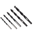 BOSCH BP14616 5-Piece Brad Point Drill Bit Set for Wood | Featuring 1/4", 5/16", 3/8", 7/16", & 1/2" Sizes for Precision Woodworking, Cabinetry, and Doweling