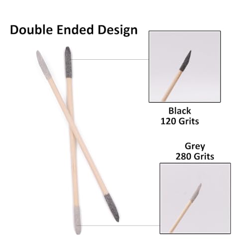 60 Pcs Sanding Sticks, Double End Matchsticks Sanding Twigs, Fine Detailing Sanding Tools for Tight Spaces Plastic Models Wood, 120/280 Grit, 5.5 x 0.2 Inch