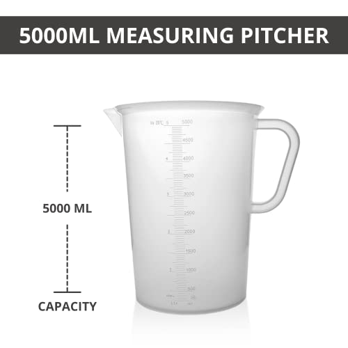 Plastic Graduated Measuring and Mixing Pitcher - 5000ml - size: 5 Liter