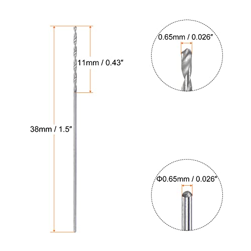 HARFINGTON 4pcs Solid Carbide Drill Bits 0.65mm C3/K10 Tungsten Carbide - size: 0.65mm