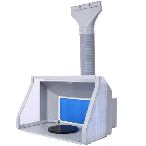 Portable Airbrush Paint Spray Booth Kit with Foldable Design and Lighted Work Area