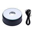 Black 5 LED Display Base for Crystals Glass Art,White Light Rotating Crystal Display Base Stand,Cup Display Stand Turner for Tumbler Cups