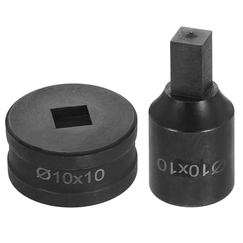 HARFINGTON Hydraulic Hole Punch Die 10x10mm Square Hole 40Cr Steel Electric Punching Kit for CH70 Electric Punching Machine, Black - size: 10x10mm