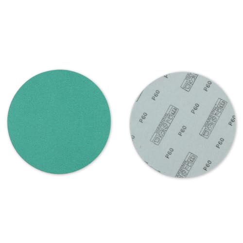 BHA 5 Inch Green Film Sanding Discs, Hook and Loop - 60 Grit - 50 Pack - style: 60 Grit