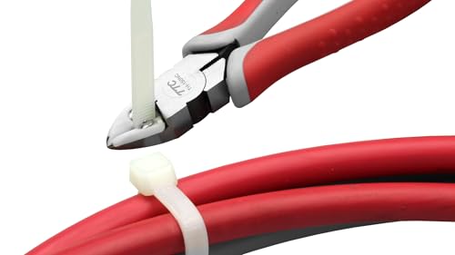 Tsunoda TH-150NC Flush Cutters for Zip Ties and Soft Wire, Wire Cutters with Lead Catcher for Clean, Safe Trimming, 6-Inch - size: 150mm