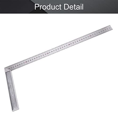 Utoolmart Right Angle Ruler,Framing Square Ruler,500mm / 19.7-inch Stainless Steel, L Shape Ruler, Framing Ruler, Try Square Ruler Tools for Carpenter Engineer 1 Pcs - size: square 500mm