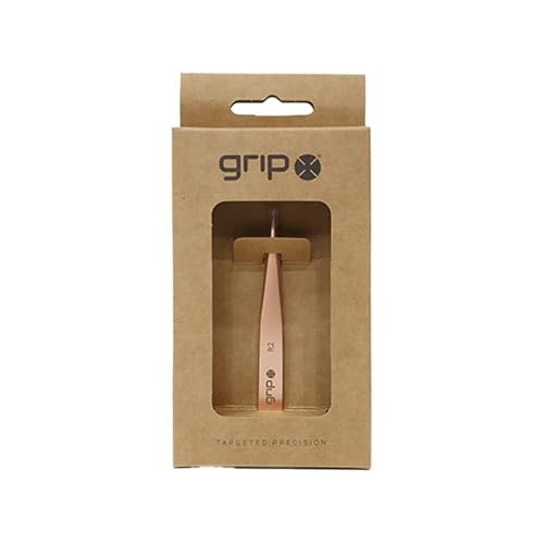 Grip Pointed Tip Tweezers Rose Gold R2 Stainless Steel Precision - color: Rose Gold