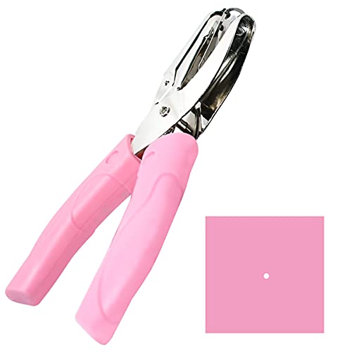 Handheld Hole Paper Punch Puncher with Pink Soft Handheld Grip