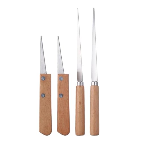 4Pcs Pottery Clay Tools Set,Wooden Handle Fettling Knife for Pottery Clay Sculpting Modeling Woodcrafter Artists DIY Lover