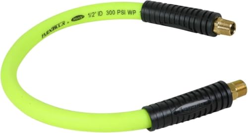Flexzilla Swivel Whip Air Hose 2 Feet 1/2" Hose I.D. and 3/8" Fittings Extreme All-Weather Flexibility Durable and Abrasion-Resistant Outer Cover, 3/8" NPT Ends (Pack of 10) - size: 1/2" (inch) x 2' (feet) (Pack of 10)