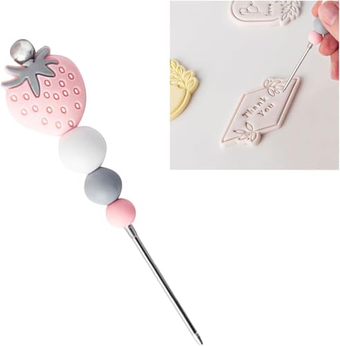 Pink Professional Pastry Scriber Needle,Cookie Biscuit Scriber Needle Strawberry Sugarcraft Needle Sugar Stir Tool For Professional Pastries Bakeware Sculpting and Modeling Tools Decorating Tools