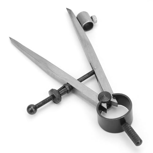 Drafting Compass with Pencil Fixer – Carbon Steel Precision Divider for Metalwork & Leather Craft, Rotating Scriber Tool for Accurate Line Drawing