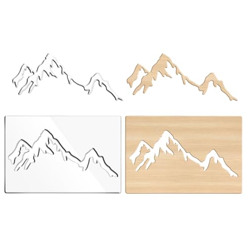 Mountain Router Template Acrylic Router Template for Woodworking Inlay Template Charcuterie Board Decorative Router Templates - style: Mountain