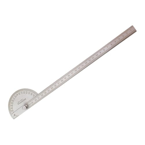 Stainless Steel Angle Gauge 180 Degree Adjustable Semi Circular Protractor Suitable for Angled Installation Engineering Surveying Architectural Design