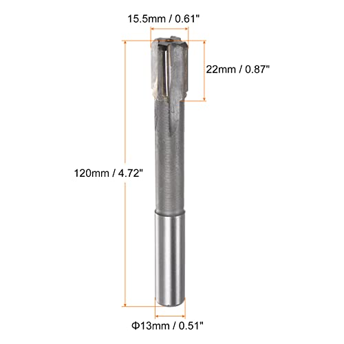 HARFINGTON Chucking Reamer 15.5mm H7 C1/K30 Carbide Tip Precision Straight Flutes Round Shank Lathe Machine Milling Cutter - size: 15.5mm
