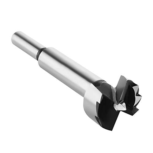 HPHOPE 1" Forstner Bit for Wood, High-Speed Steel, Round Shank - size: 1 in