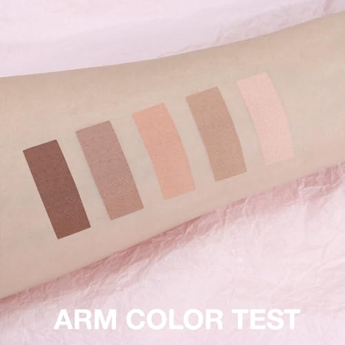 Nude Matte Eye shadow Palettes Makeup, 5 Cool Neutral Matte Cream Eyeshadows – Off White, Beige, Light to Dark Brown – Velvety Finish Highly Pigmented Eye Shadow Palettes (01#, Pack of 1) - color: A-#01