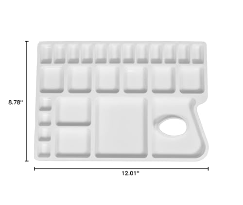 Zahepa Watercolor Palette Tray with Thumb Hole, 20 Wells, Paint Mixing Box - style: Rectangle - 16 Compartments