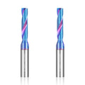 3/16" Solid Carbide Drill Bits, 2Pcs Carbide Drill Bit Set with Blue Nano Coating, Metal Drill Bit Set for Hardened Steel Cast Iron Alloy Copper, High Precision CNC Drilling Tool Preferred Choice - size: 3/16 in