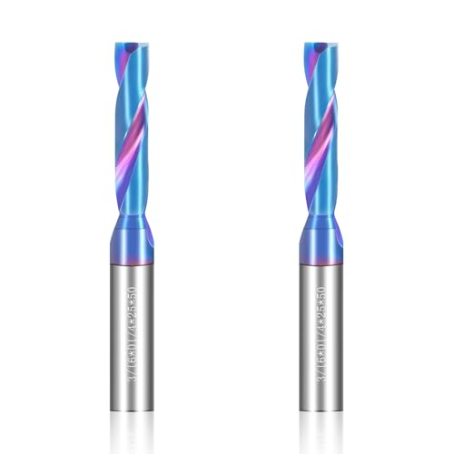 3/16" Solid Carbide Drill Bits, 2Pcs Carbide Drill Bit Set with Blue Nano Coating, Metal Drill Bit Set for Hardened Steel Cast Iron Alloy Copper, High Precision CNC Drilling Tool Preferred Choice - size: 3/16 in