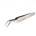 1 Piece Silver Stainless Steel Antistatic Antimagnetic Curved Tweezers Tool for Computer Electronics Maintenance