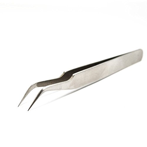 1 Piece Silver Stainless Steel Antistatic Antimagnetic Curved Tweezers Tool for Computer Electronics Maintenance