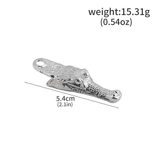 Vintage Crocodile Head Journal Clip - 3.4 Inch Heavy Duty Alligator Metal Book Clip Pin, Solid Decorative Bookmark Paper Organizer Notebook Holder Planner for Home Office Desk - color: Small Silver Clip