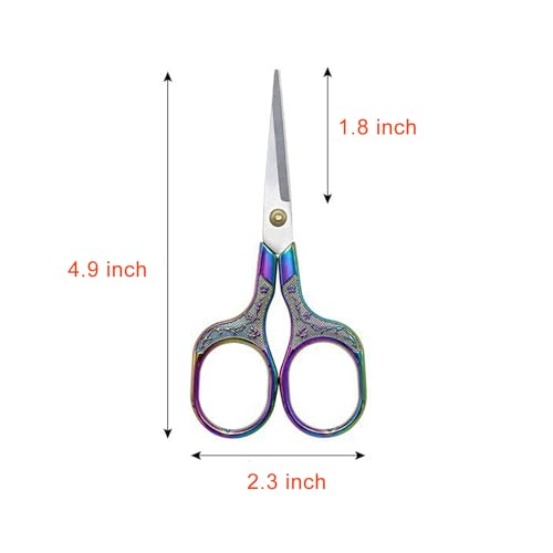 Mini Scissors Stainless Blade Metal Handle 2 Pack Office School Classroom Student Teacher Crafting Fabric Sewing Gift Wrapping All Purpose - color: 2 Pack Colorful