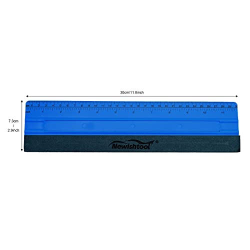 NEWISHTOOL 11.8" Felt Squeegee for Vinyl 29.8cm Big Size Ruler Squeegee Kit - color: Blue, size: 29cm