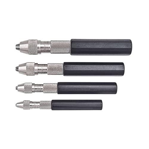 Starrett Pin Vise Set, .010 - .187" Range, 4 Pieces - size: .030-.187"