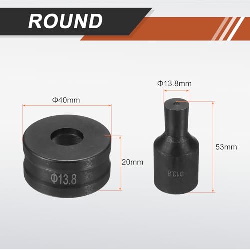 HARFINGTON Hydraulic Hole Punch Die Φ13.8mm Round Hole 40Cr Steel Electric Punching Kit for CH70 Electric Punching Machine, Black - size: Φ13.8mm