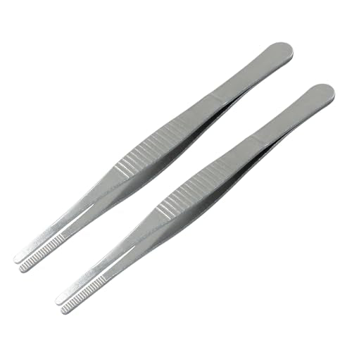 5 Inch Stainless Steel Forceps, 2 Pcs, Straight - size: 5 Inch