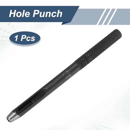 HARFINGTON Leather Hole Punch 3mm Hollow Round Hole Puncher Cutter Carbon Steel Tool for Watch Cloth Belt Gaskets DIY Leather Craft Repair, Black - size: 3mm